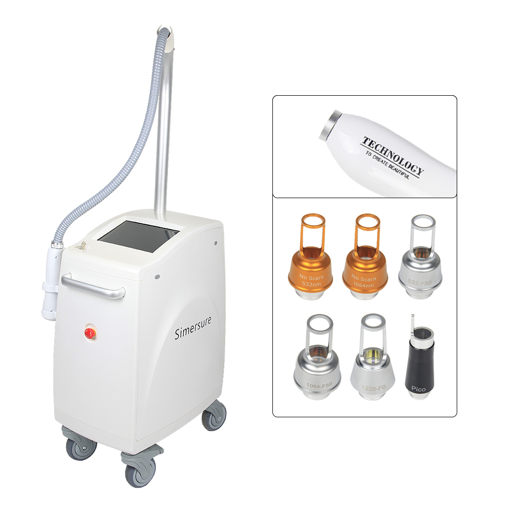 ND YAG Tattoo Removal 755 Honeycomb Probe Picolaser Tattoo Removal Machine 1064nm 532nm 1320nm 6 Tips